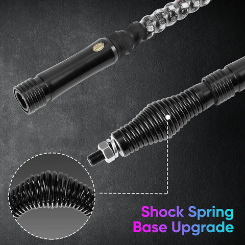 Close-up of shock spring base in 2 Pack 3ft LED Whip Light And 4 Rock Light Combo Kit for UTV ATV SxS Can-Am RZR Night Trail Lighting.