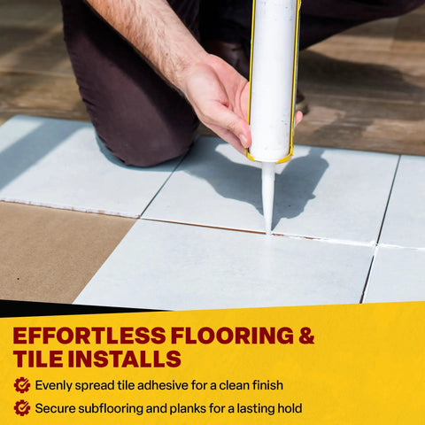 Dual Component Adhesive Applicator for High Viscosity Epoxy and Adhesives 22 oz Cartridges used on tile flooring
