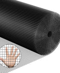 Heavy Duty Vinyl Coated Welded Wire Mesh Roll For DIY Projects 48 Inch Wide By 50 Foot Long One Half Inch Mesh 19 Gauge Black Hardware Cloth
