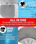 Portable Twin Tub Washing Machine With 13 Lb Capacity, Space Saver For Dorms, Apartments, And RVs, Easy Agitation Wash Cycles, Built In Gravity Drain, Uses Less Soap And Water, Quick Spin Dry