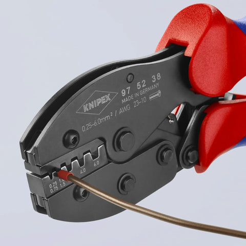 Close-up of Five Position Ferrule Crimping Pliers For Insulated And Non-Insulated End Sleeves With Precision Dies