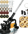 Heavy Duty Four Head Concrete Floor Grinder With Extendable Rod And Diamond Grinding Discs for tough concrete, showing tools and attachments.