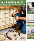 Four Pack Heavy Duty Couch Spring Repair Kit To Fix Saggy Sofas Quick Upholstery Seat Replacement Parts Keeping Your Living Room Looking Fresh Rock Solid And Reliable installation with S coil springs and hardware.