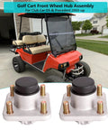 2 Pack Front Wheel Hub Assembly For Club Car DS And Precedent Golf Carts 2003 And Up, shown with orange golf cart
