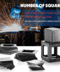 48 Piece Welding Practice Kit With 11 Gauge Steel Coupons 2x2 And 3x3 In For Beginner Welders, stacked steel squares and cuboids