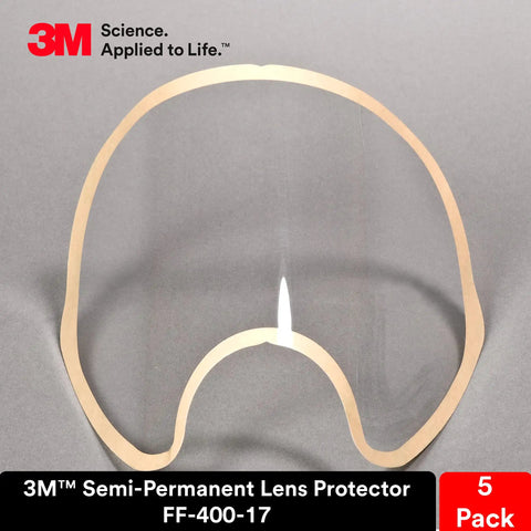 Semi-Permanent Lens Protector for FF-400 Full Facepiece Respirator, Scotchgard Coated Lens Covers With Tight Perimeter Seal, No-Fuss Disposable Accessory Debris Shield Pack of 5