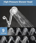 Filtered Shower Head With Handheld, 10 Modes And High Pressure Spray, Built In Power Wash, 71 Inch Hose, Adjustable Bracket