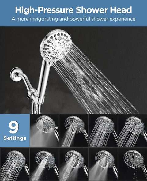 Filtered Shower Head With Handheld, 10 Modes And High Pressure Spray, Built In Power Wash, 71 Inch Hose, Adjustable Bracket