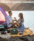 Couple camping with Go To Portable Power Station With 330W Continuous Output, 288.6Wh Battery by the lake