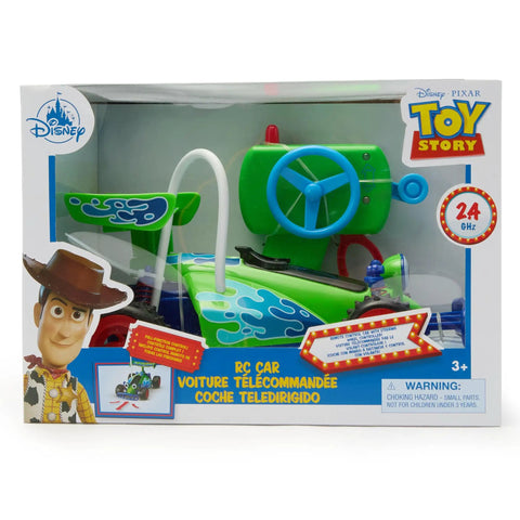 Toy Story Inspired RC Car For Kids With Steering Wheel Controller in packaging with Woody illustration on the box