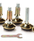 Swivel Furniture Levelers Kit Adjustable Heavy Duty Leveling Legs for Tables Chairs Cabinets With Felt Pads 4 Pack 34mm D Golden Finish