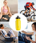 18 Oz Spill Proof Water Bottle for Camping and Outdoors with various lifestyle activities shown around it