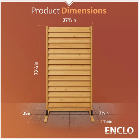 Natural Wood Privacy Screen Panel For Indoor And Outdoor Use Freestanding Or Surface Mount Real FSC Certified Wood
