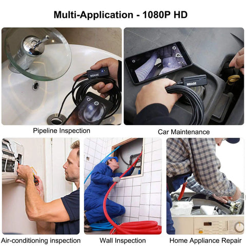 Wireless Endoscope Camera With Light HD Waterproof WiFi Borescope in various inspection applications