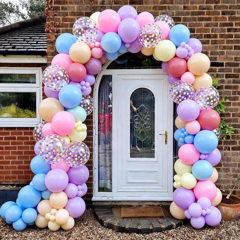Pastel Balloons Party Bundle 50 Pcs Confetti Latex Balloons In Light Pink Yellow Blue 12 Inch Ideal For Birthday Weddings Baby Showers Easter Spring Celebrations And Photo Backdrops arch decoration outdoors