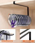 Absolute Knockout Tumbler Lid Organizer That Snaps Right Onto Standard Cups And Keeps Your Counter Dead Clean Without Any Hassle While Holding Ten Sip Lids In Chill Modern Black Design, showing ten lids stored on a solid iron hook.