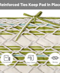 Outdoor Portable Two Person Hammock Pad For Camping And Outdoor Adventures, Quilted Polyester Pad With Reinforced Ties, Green