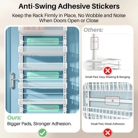 8 Tier Over The Door Organizer With Grip Tight Adjustable Hook And Flexi Baskets Huge White Closet Rack That Hooks Up Quick And Keeps Your Stash Neat Without Any Headaches Or Hassle