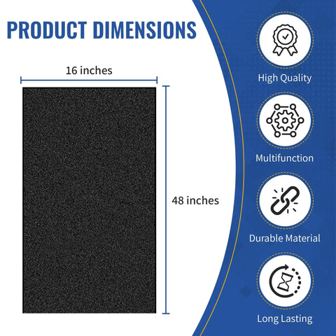 Universal Carbon Pre Filter Pad Roll Cut To Fit For Air Purifiers Furnaces And Air Conditioners Filters Charcoal Odor Control Fresh And Filtered Indoor Air 16 By 48 Inches 1 Pack dimensions