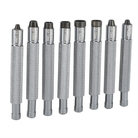 Watch Crown Winder Tool Set 2mm to 10mm Eight Piece Aluminum Alloy Precision Repair Kit front view
