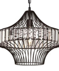 One Light Mini Pendant In Brushed Nickel Finish With Crystal Prism Cage Shade For Indoor Use Sloped Ceiling Compatible