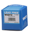 Watts LFN36M1 vacuum relief valve box, 3/4 inch, lead-free, for water and heater tanks, blue packaging.