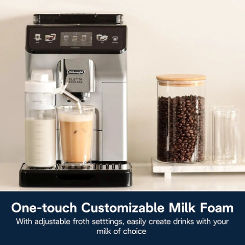 Explore Espresso Machine With Cold Brew And Milk Frother One Touch 50 Plus Drinks Built In Grinder Smartphone Compatible