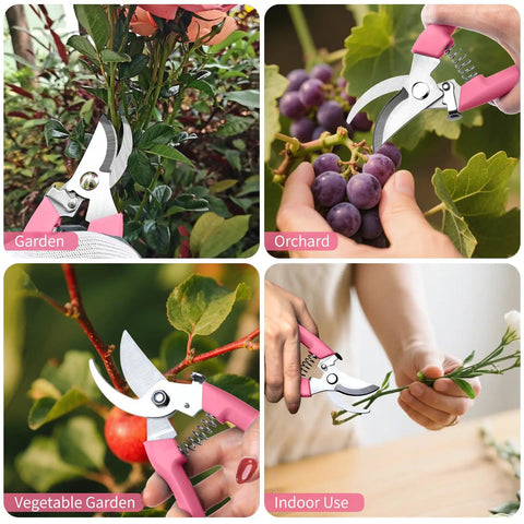 Ultra Sharp Stainless Steel Flower Scissors With Ergonomic Non Slip Handle for easy garden pruning in various uses.
