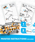 Inventor STEM Toys Motorized Double Blade Helicopter Building Kit with printed instructions and model image.