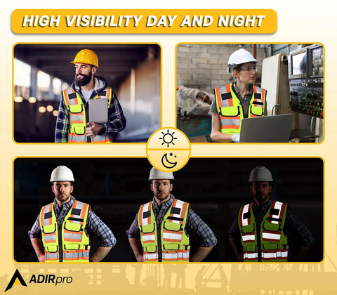 Straight Up Durable High Visibility Class Two Safety Vest With Blazing Reflective Tape And Secure Zippered Pockets For Construction Crews And Surveyors In Fluorescent Yellow For Heavy Duty Job Site Work worn by workers in various environments.