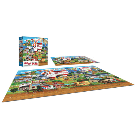 Hot Air Balloon Celebration 1000 Piece Jigsaw Puzzle For Adults With Interlocking Pieces Eco Friendly Recycled Paperboard Vegetable Ink Print 20 By 27 Inch Finished Size Great For Family Night flat lay with box