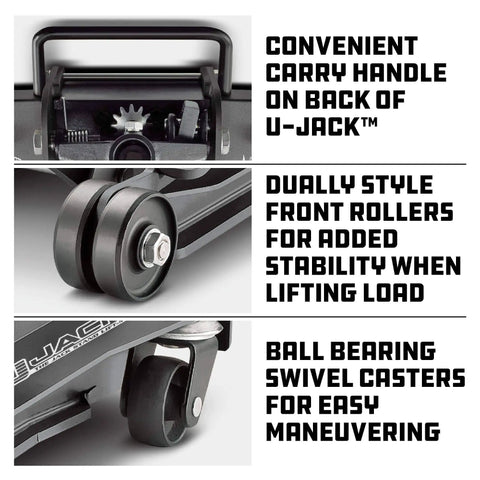 Close-up of 2 Ton U Jack Garage Jack That Saves Time No Fuss With 3000 Lbs Load Capacity And Lift Range from Four And A Half Inch