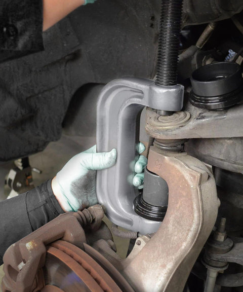 Heavy Duty Ball Joint Removal Tool Kit With 4x4 Adapters And U Joint Press For Most 2WD And 4WD Cars And Light Trucks in use