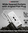 Heavy Duty Surge Protector With 4050 Joules Rating, 8 Outlets, USB A And USB C Quick Charge, 2 Coax Ports, 5 Ethernet Ports, Fireproof MOV