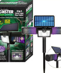 Solar Powered 2in1 Bug Zapper And Flood Light Outdoor Insect Killer with 18W UV Lamp and 1200V Weatherproof Pest Control device