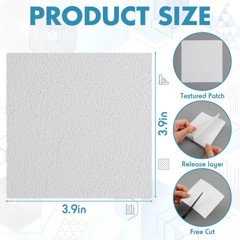 20 Pack Self Adhesive Drywall Patch Stickers 3.9 X 3.9 Inch Pre Textured Paintable Wall Hole Patches For Holes On Walls Ceilings And Plaster Surfaces No Fuss Quick Drywall Repair Tape For Cracks