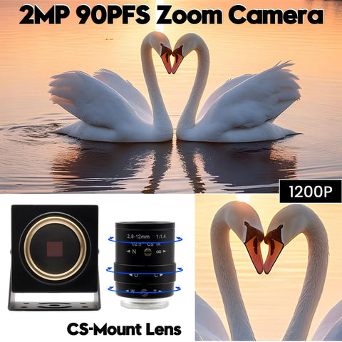 Global Shutter USB Camera For Ultra Sharp High Speed Capture At 1200P 90FPS with CS-mount lens and swans image background
