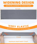 Diagram showing size and elasticity of Eight Pack Headbands For Women And Men Non Slip Sweat Wicking Sports Hairbands Soft Elastic Running Headbands For Working Out Yoga Travel Absorb Sweat And Stay Comfy All Day with 8.3 x 2.76 inches dimensions and 13 inches stretch length.