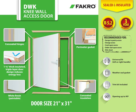 Heavy Duty Insulated Wooden Wall Hatch Access Door White Finish R Value 5.2 Smart Trim Kit Included Fully Assembled for No Sweat Install.