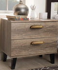 Nightstand with antique brass cabinet pulls 5 inch center to center din cup handles retro style zinc alloy set of 6 installed