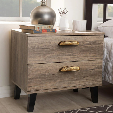 Nightstand with antique brass cabinet pulls 5 inch center to center din cup handles retro style zinc alloy set of 6 installed