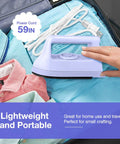 Portable Mini Iron For Crafting And Quilting Projects Compact Electric Heat Press Machine With Fast Heating Function Perfect For Travel shown on clothing in luggage.