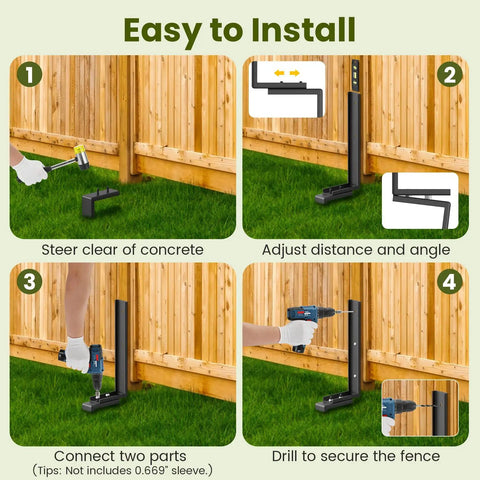Fence Post Repair Kit For Wooden Fences With Steel Ground Spike And Adjustable Angle Easy Fix Rustproof Post Anchor Stake To Fix Broken Posts Heavy Duty Garden Fence Set 1 Pack Today