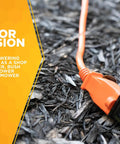 Bright Orange 50ft Outdoor Extension Cord 16/2 Two-Prong With SJTW Jacket For Landscaping Or Light-Duty Power on mulch
