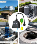 Smart WiFi Sump Pump Alarm With Alarm Activated Outlet And Free App Alerts, No Hassle High And Low Water Level Notifications, Built In Backup Battery, 110dB Siren, 10ft Float Switch For Basements, Septic Tanks, Ponds And Water Tanks. for water tanks and lift stations