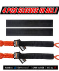 2 Pack Synthetic Soft Shackle Half Inch By 22 Inch With 55000 Lb Breaking Strength Orange Rope Shackle, 4 Sleeves