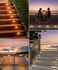 Solar Powered Deck Lights 20 Pack Outdoor Waterproof Tiny LED Step Lights For Deck Stairs Patio Fence Garden Lighting