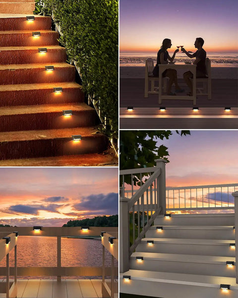Solar Powered Deck Lights 20 Pack Outdoor Waterproof Tiny LED Step Lights For Deck Stairs Patio Fence Garden Lighting