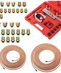 Copper Plated Brake Line Kit 25 Ft Set With 3/16 And 1/4 In Brake Lines Inverted Fittings Flare Tool Kit Includes Pipe Cutter