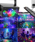 Disco Ball LED Lights 2 In 1 Party Lights With Sound Activated Modes And Remote Control creating vibrant effects in club setting